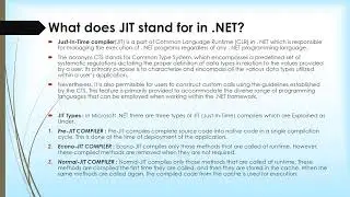 What does JIT stand for in  NET