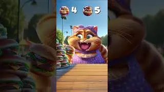 Grandma Cat - Hamburger Eating Champion #funny #game #food #cartoon