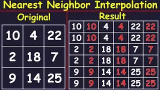 NEAREST NEIGHBOR INTERPOLATION IN DIGITAL IMAGE PROCESSING SOLVED EXAMPLE