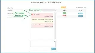 Delete Group Chat Message - Chat Application using PHP Ajax Jquery - 13