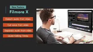 How to detach audio from video in Filmora X -  Cut voice from video - Separate audio editing feature