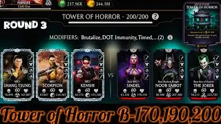 MK1 Team Vs Tower of Horror Boss Battle 200 & 170,190 Fight + Reward MK Mobile