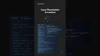 Input Placeholder Animation #coding #programming #beginner #html #css #animation