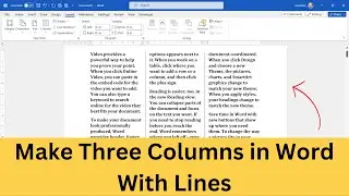 how to make three columns in word with lines | Type Text In 3 Columns In Microsoft Word [2024]