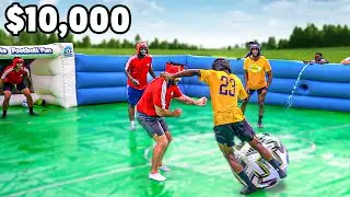 World's BIGGEST Slip N Slide Football Competition