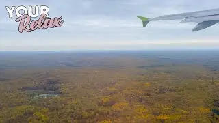 Take-off of the plane to relaxing ambient music. Quick relaxation!