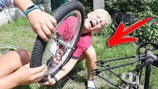 BMX without brakes !!! New wheel for an old bike! Tricks