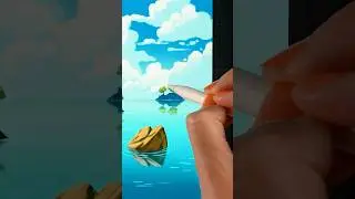 🌴 Beautiful Landscape Painting With Your Ipad 🎨  #procreateart #fun #drawingtutorial