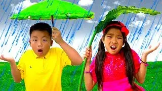 Rain Rain Go Away Song | Emma & Jannie Sing-Along Nursery Rhymes Kids Songs