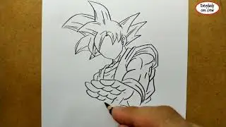 VERY EASY , How to draw son goku dragon ball , manga from japan / learn drawing academy