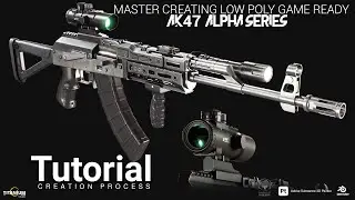 Master AK47 Alpha Rifle Creation in Blender and Substance 3D Painter I Preview