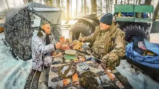 РЫБАЛКА С МИХАЛЫЧЕМ // БЫТ И УЮТ В ЗИМНЕМ ЛАГЕРЕ // УЕХАЛИ В ТАЙГУ