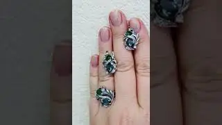 Микс фианитов в серебре -кольцо и серьги БОЖОЛЕ. Цены под видео.