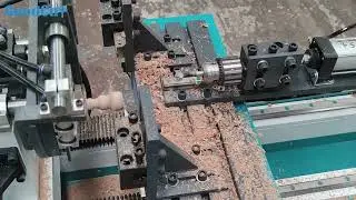 GoodCut wood lathe machine working