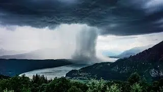 Tsunami from Heaven / Amazing Rainstorm Timelapse / Downburst / Microburst