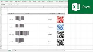 How to create Bar code and QR code in Excel