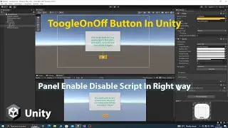 Toggle On Off GameObject with single button click in unity (how to enable disable panels)