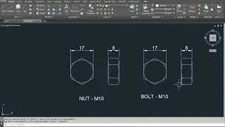 Autocad Nut And Bolt M10 Design