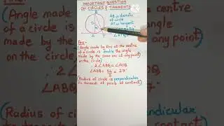 Important Circles and Tangents Question #shorts | Circles Chapter Important Question