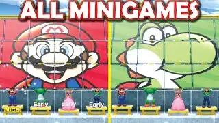 Super Mario Party ALL MINIGAMES!! (Mario, Yoshi, Luigi, Peach)