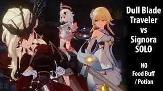 Dull Blade Traveler vs Signora SOLO (No Buff) | Genshin Impact 2.1