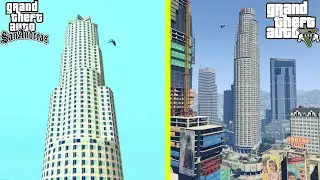 СРАВНЕНИЕ ГТА САН АНДРЕАС vs ГТА 5 - САМОЕ ВЫСОКОЕ ЗДАНИЕ / GTA SA VS GTA 5 - THE TALLEST BUILDINGS