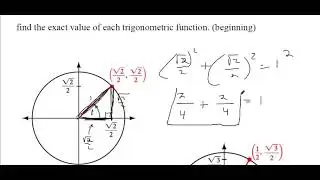 use the given point on the unit circle to find the value of the sine and cosine of t