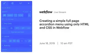 Creating a simple full page accordion menu using only HTML and CSS in Webflow