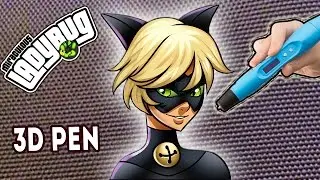 3Д Ручка  Супер Кот - зеркальце-телефон / 3d pen Miraculous LadyBug and cat noir