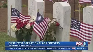 For the first time, thousands of American flags are placed at Miramar National Cemetery