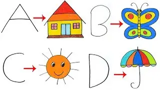 Drawing with Letters for Beginners | Drawing With ABCD | Turn words into drawing 