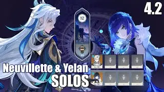 C0 Neuvillette & C6 Yelan Solos | 4.2 Spiral Abyss Floor 12 | 9 ★