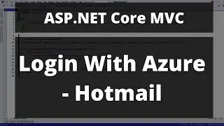 Simple Login with Azure (Hotmail, Outlook) | External Login | ASP.NET Core