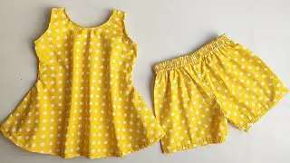 One Piece Umbrella Cut Baby Top with Shorts Cutting and stitching | Baby Frock cutting and stitching