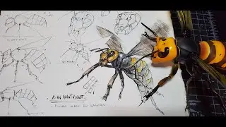 Kaiyodo Giant Hornet Figure Review and Sketch Demo