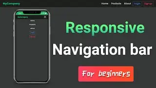 Responsive Navigation Bar with mobile menu Using HTML & CSS