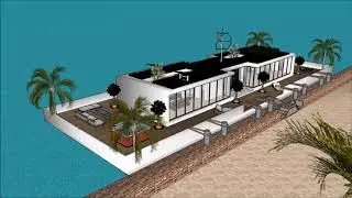 Sketchup floating house design 3D 2018 in Malaysia Calatagan modern Floating modern house Sketchupin