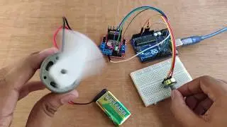 DC motor speed Control  using potentiometer with L298n