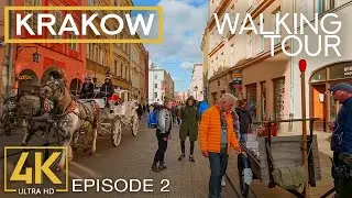 City Walk along the Streets of Krakow, Poland - 4K City Walking Tour with City Sounds - Episode #2