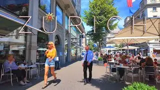 ZURICH SWITZERLAND ⚜️ 4K Summer walk along & next Bahnhofstrasse #switzerland #zurich