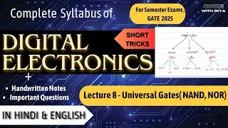 NAND, NOR  *LOGIC GATES* | Universal Gates | Digital Electronics | CSE, IT, EE, ECE | Lec 8