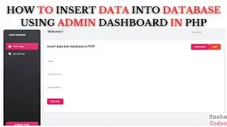 PHP ADMIN PANEL-2: How to Insert data into database in PHP MySQL Database