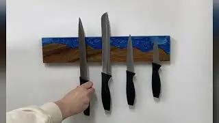 Магнитный держатель для ножей из дерева ореха