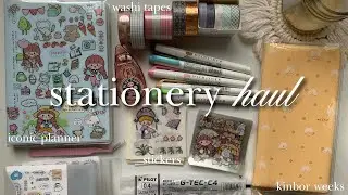 stationery haul 🧸| kinbor & iconic 2025 planners, washi tapes, stickers, aesthetic, asmr