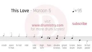 Maroon 5 - This Love Drum Score