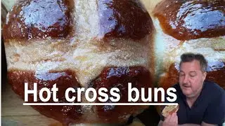 British hot cross buns, delicious sweet fruit buns for Easter