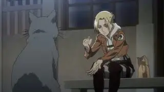 Annie tries to feed cat | Attack On Titan OVA 6