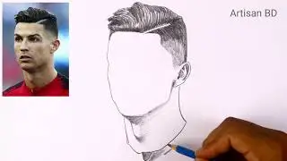 Pencil Sketch of Cristiano Ronaldo Easy step by step Drawing || CR7 from Al Nassr Club 