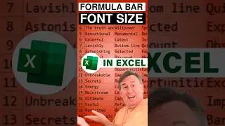 Excel You CAN Change The Font Size In The Formula Bar - #shorts  #excel - Episode S0014