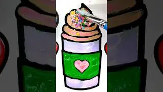 painting latte with sprinkles😆💜 Birthday Candy Land Art 💛